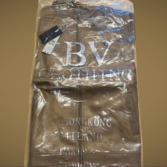 Men’s BV CLOTHING SUEDE tan leather M Jacket. - Picture 6 of 9